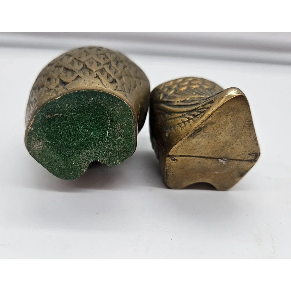 Vintage Solid Brass Owl Figurines Set of 2 Mid Century Modern Bird OWL decor